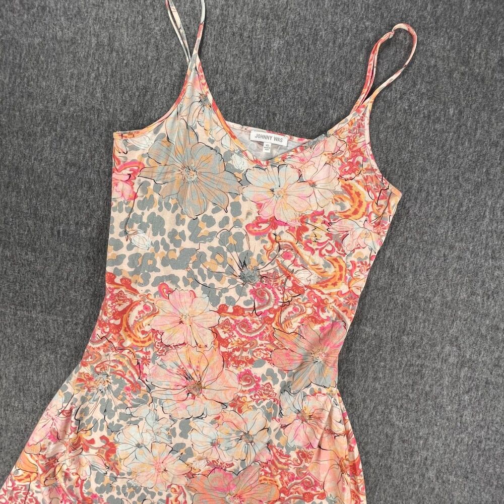 Johnny Was XS Floral Knit Sleep Dress‎ Pima Cotton Modal Tank Loungewear Boho